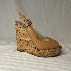 Christian Louboutin Peep Toe Wedge Heels